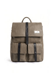 Backpack with front pockets, gray color combination