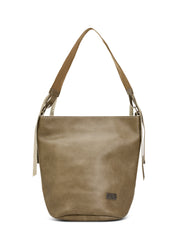 Stone Adjustable Strap Bucket Leather Bag
