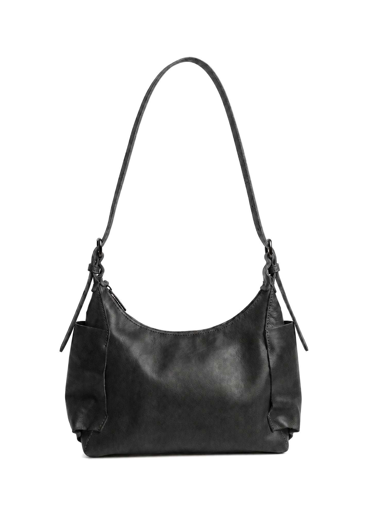 Black Leather Side-Cell Bag