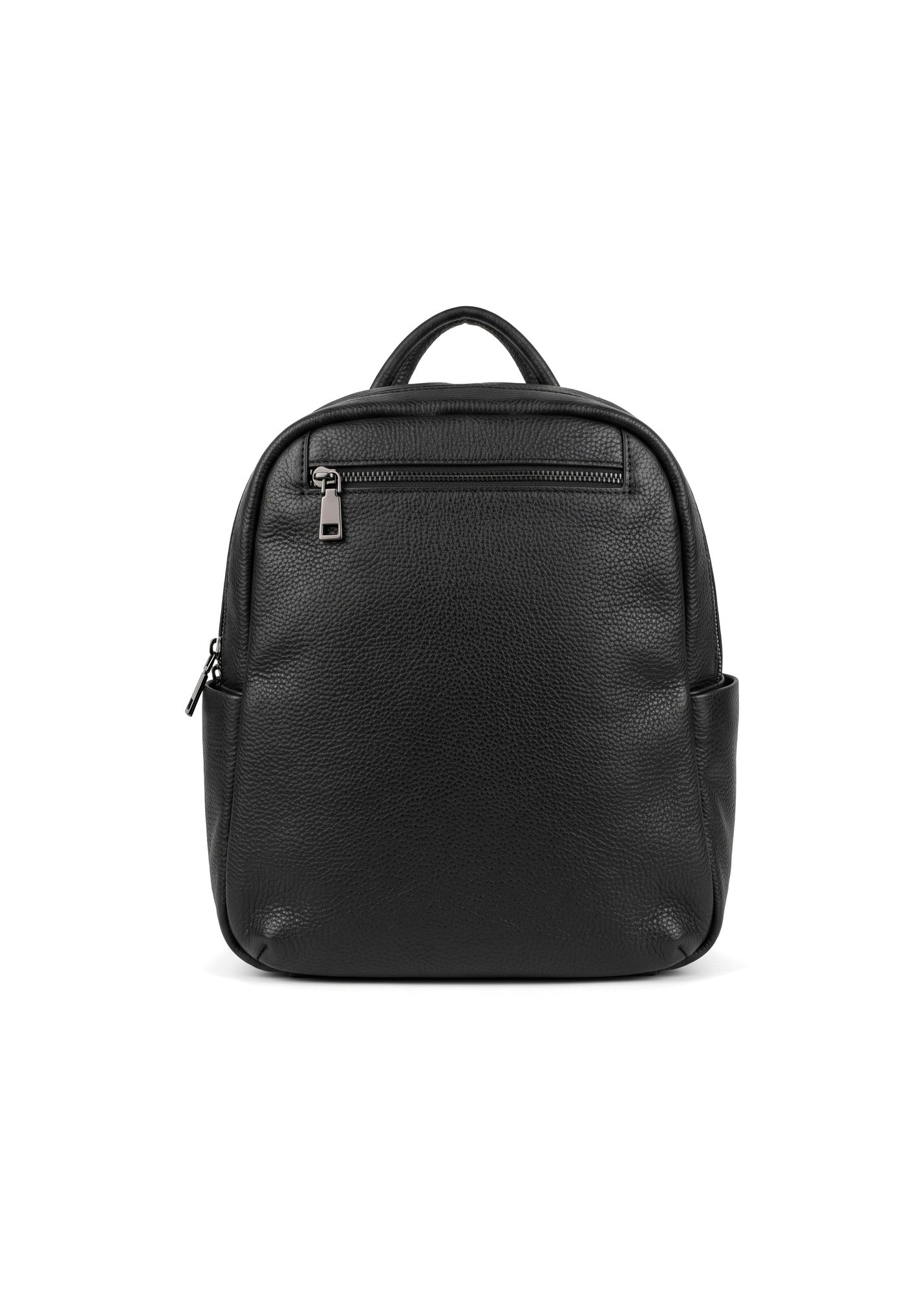 Black Leather Crossbody Bag with Back Pocket