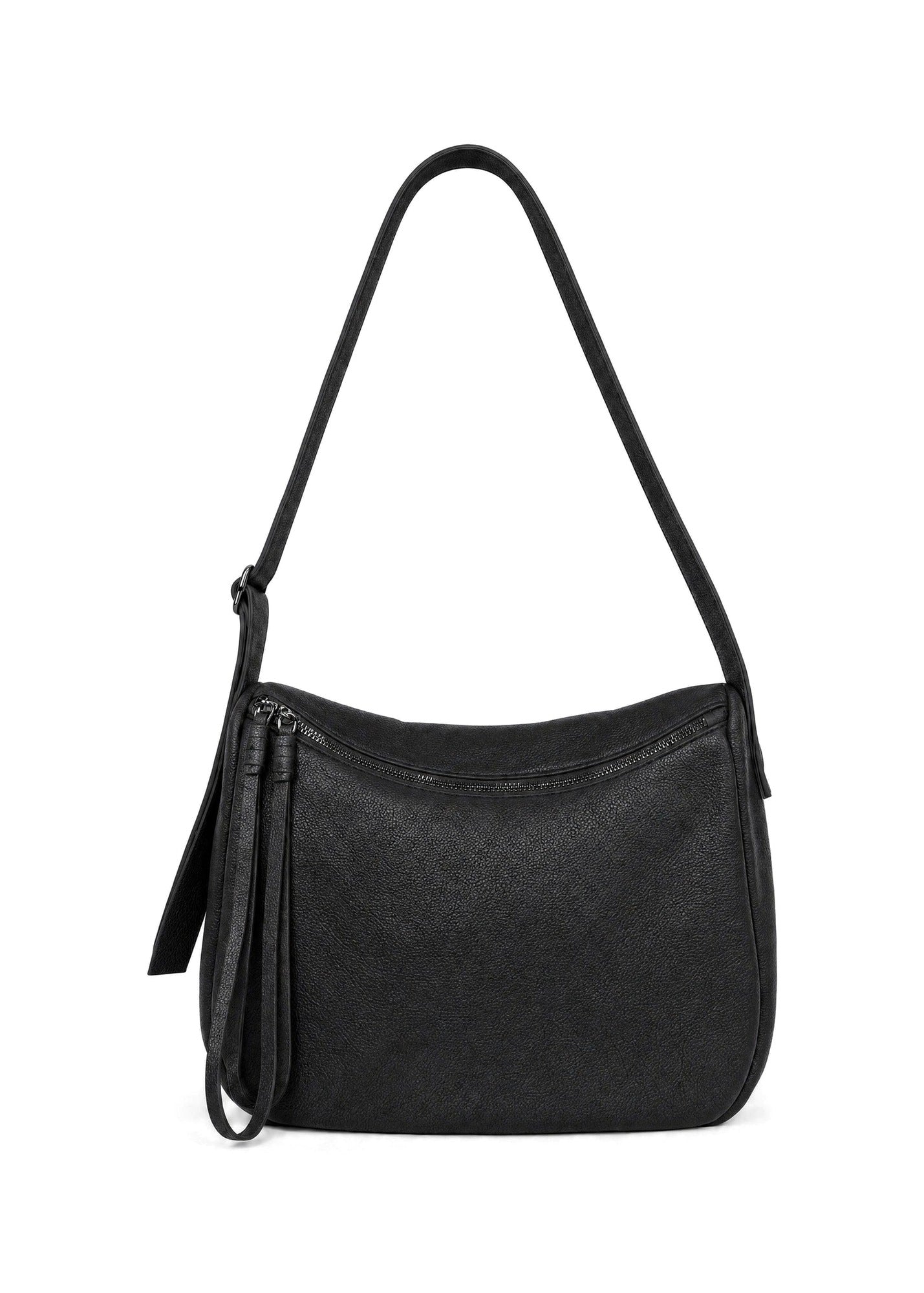 Black leather shoulder bag