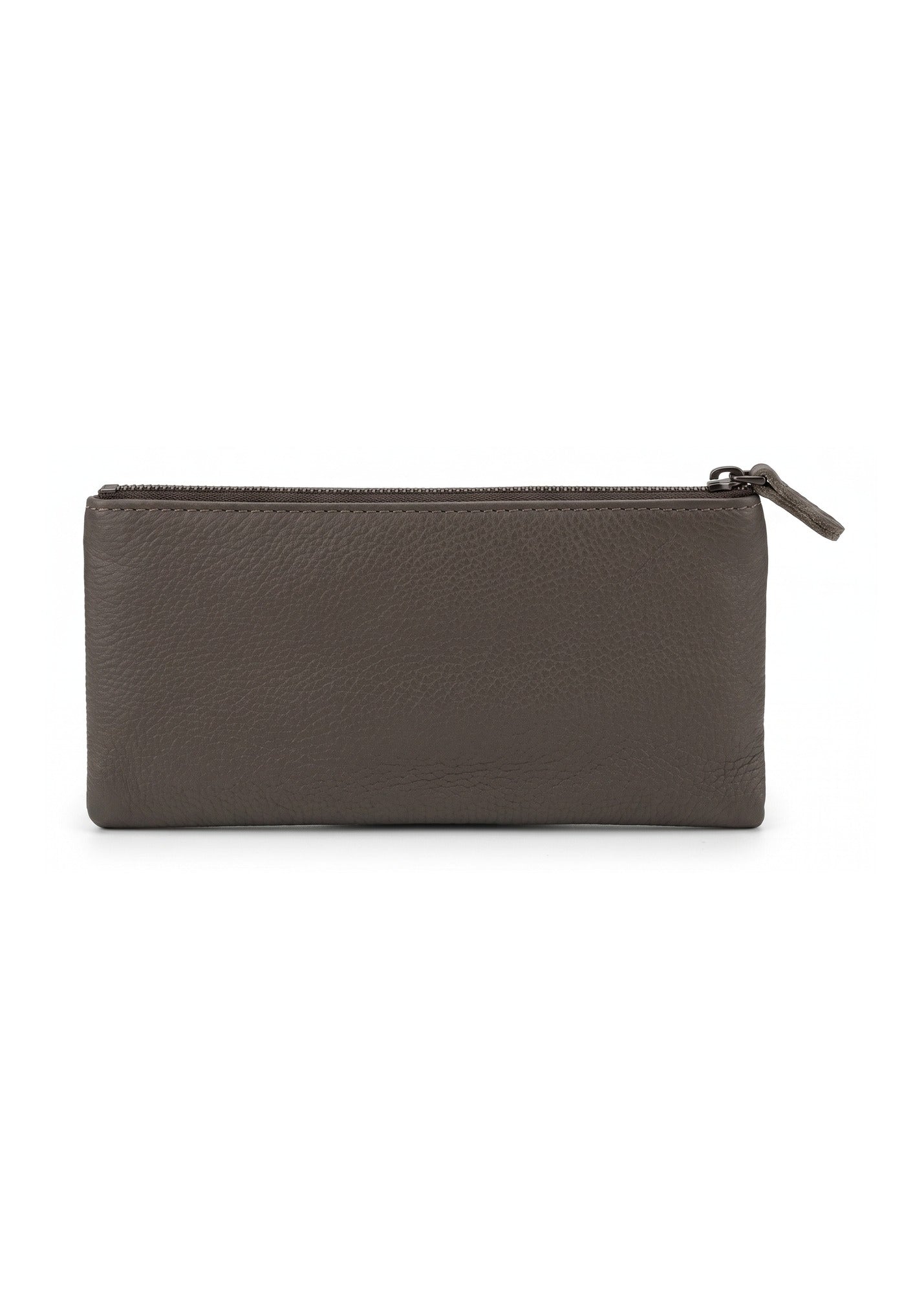 Dark gray zippered and snap wallet