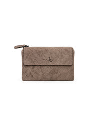 Brown square snap wallet