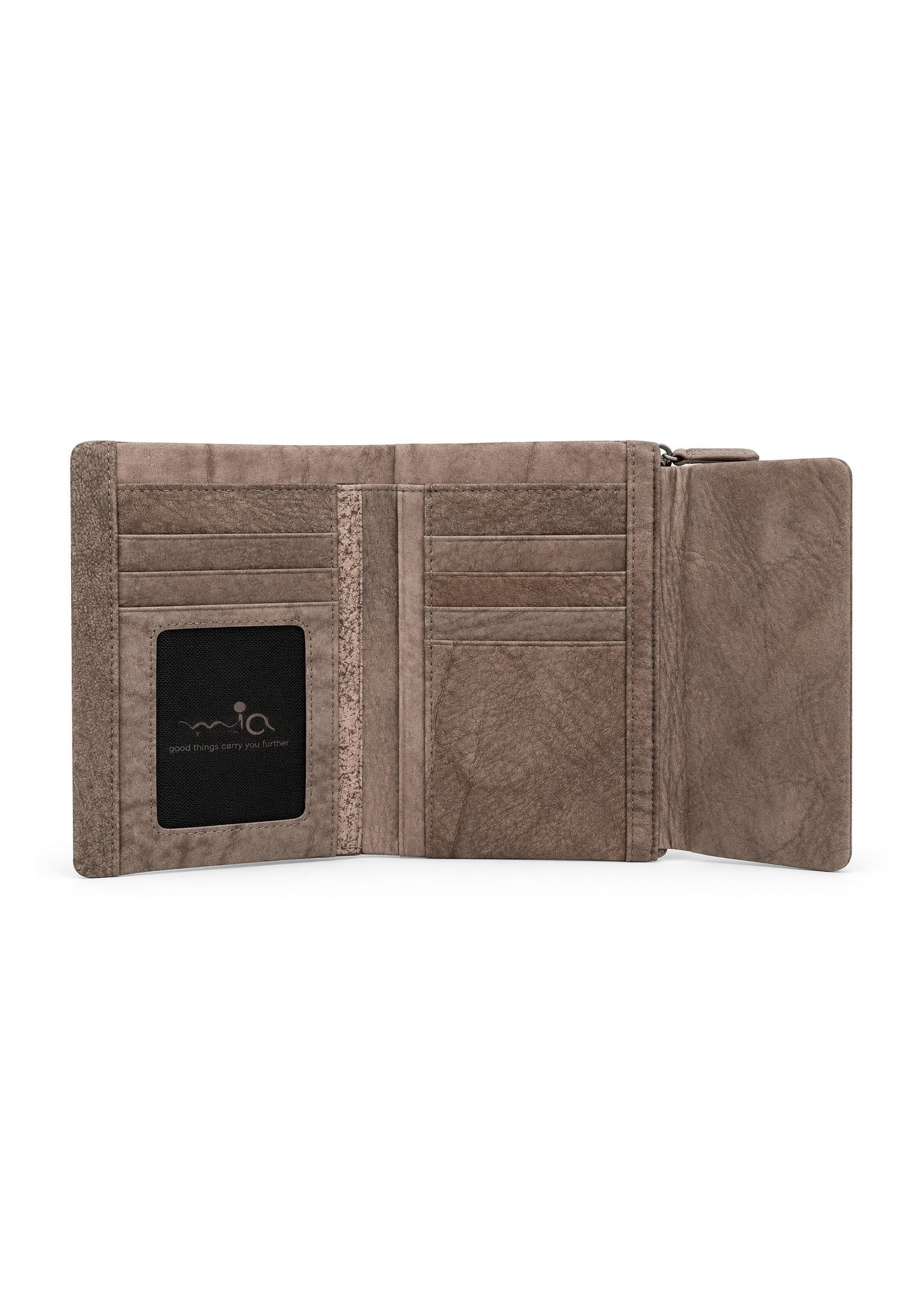 Brown square snap wallet