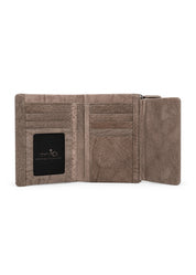 Brown square snap wallet
