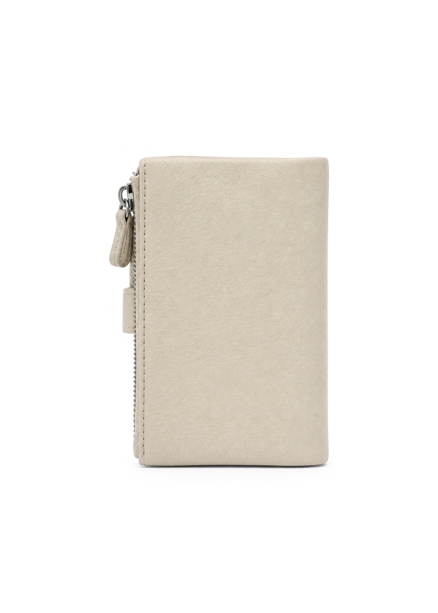 Beige tab snap closure wallet