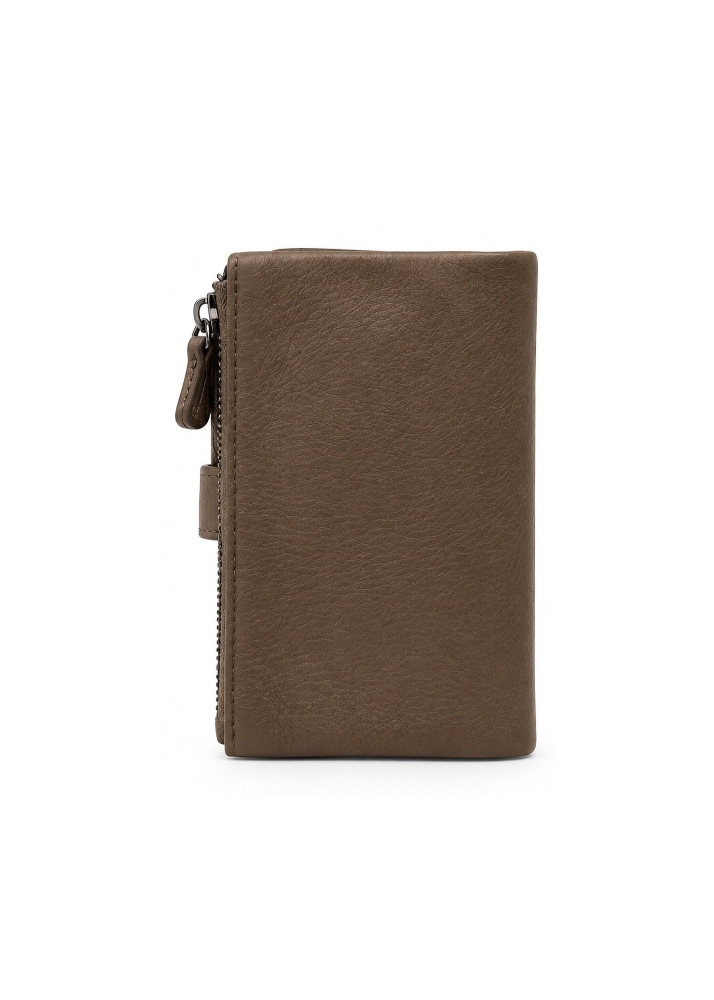 Snap-closure tongue wallet brown