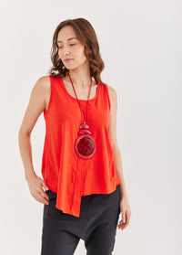 Asymmetric tank top stripe in the middle red - 00