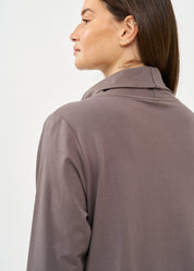 Dark gray turtleneck long sleeve zipper dress