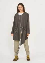 Dark gray two-zip long sleeve top