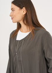 Dark gray two-zip long sleeve top