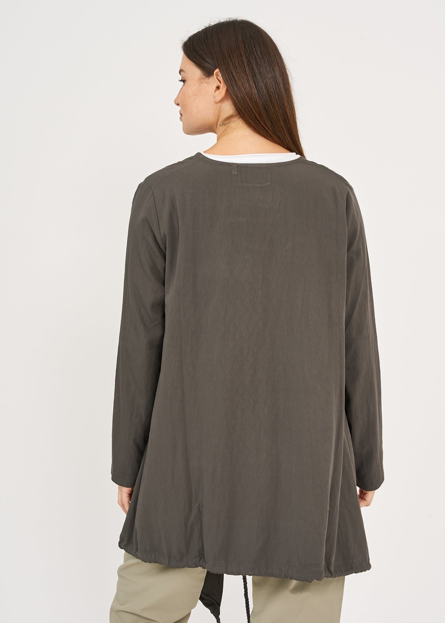Dark gray two-zip long sleeve top