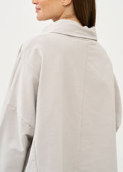 Light gray asymmetric zipper sweatshirt