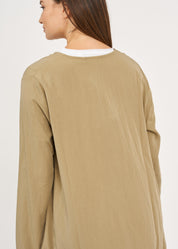 Brown long sleeve top with two zippers