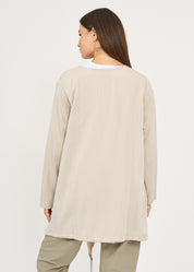 Stone Two-Zip Long Sleeve Top