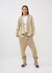 Open wash top, combination of rib and brown wash hat