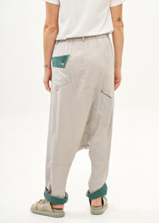 Pants with pockets, color block, folded cuff, gray