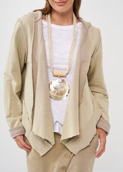 Open wash top, combination of rib and brown wash hat