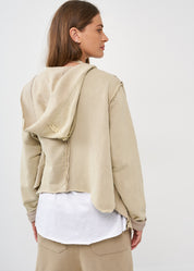 Open wash top, combination of rib and brown wash hat