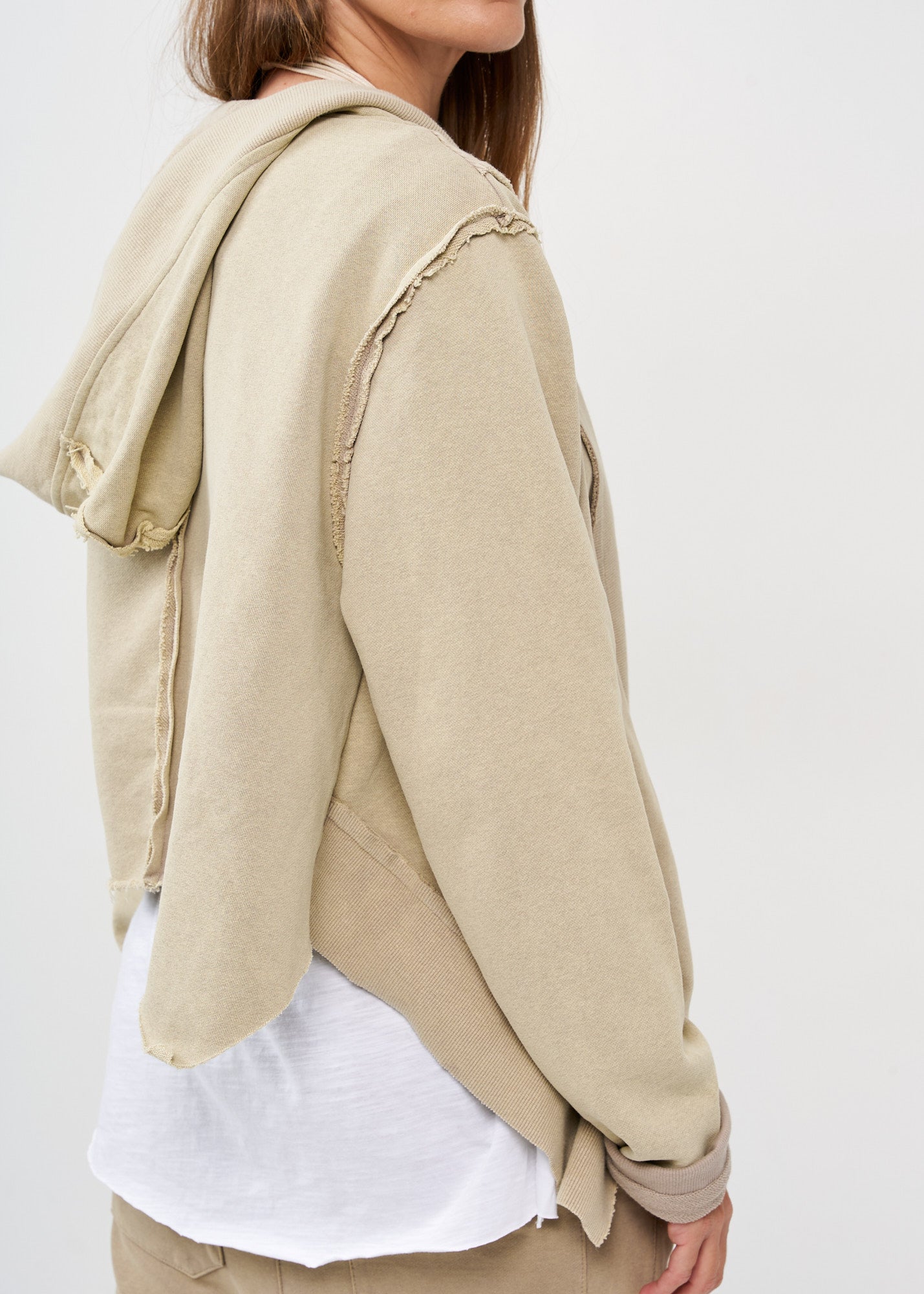 Open wash top, combination of rib and brown wash hat