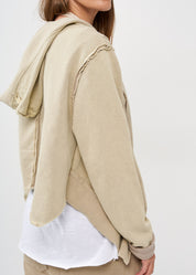 Open wash top, combination of rib and brown wash hat