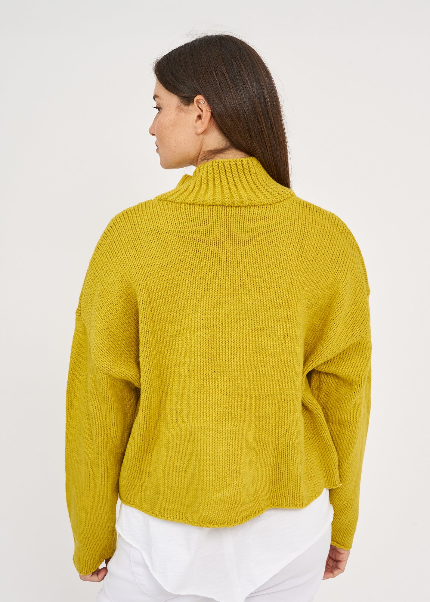 Mustard zipper knit top
