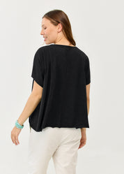 Black Slab fabric short shirt