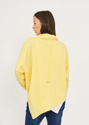 Yellow twill combination turtleneck sweatshirt