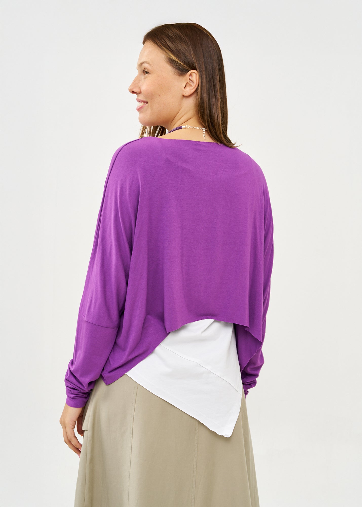 Purple slim long sleeve shirt 