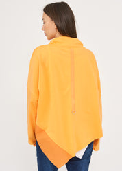 Orange twill combination turtleneck sweatshirt