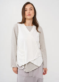 Fresh French vest with buttons, white - 00