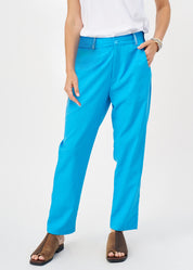Long pants with blue ladder ribbon combination