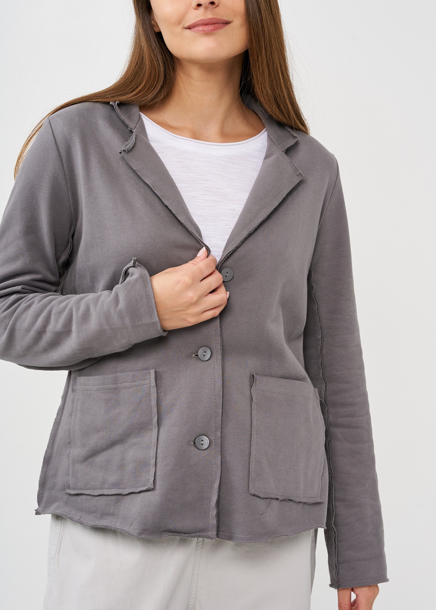 Dark gray outer stitching blazer