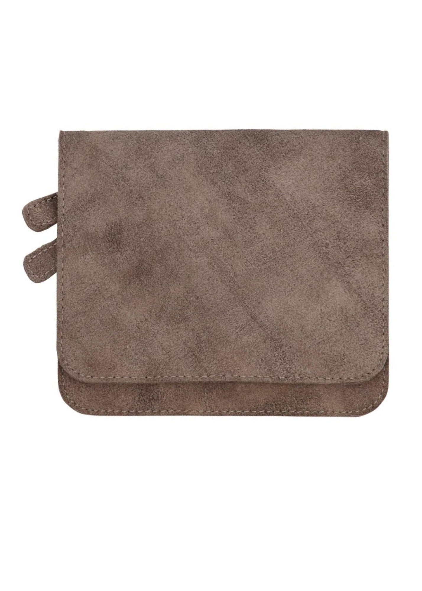 Small square brown leather wallet
