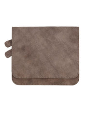 Small square brown leather wallet
