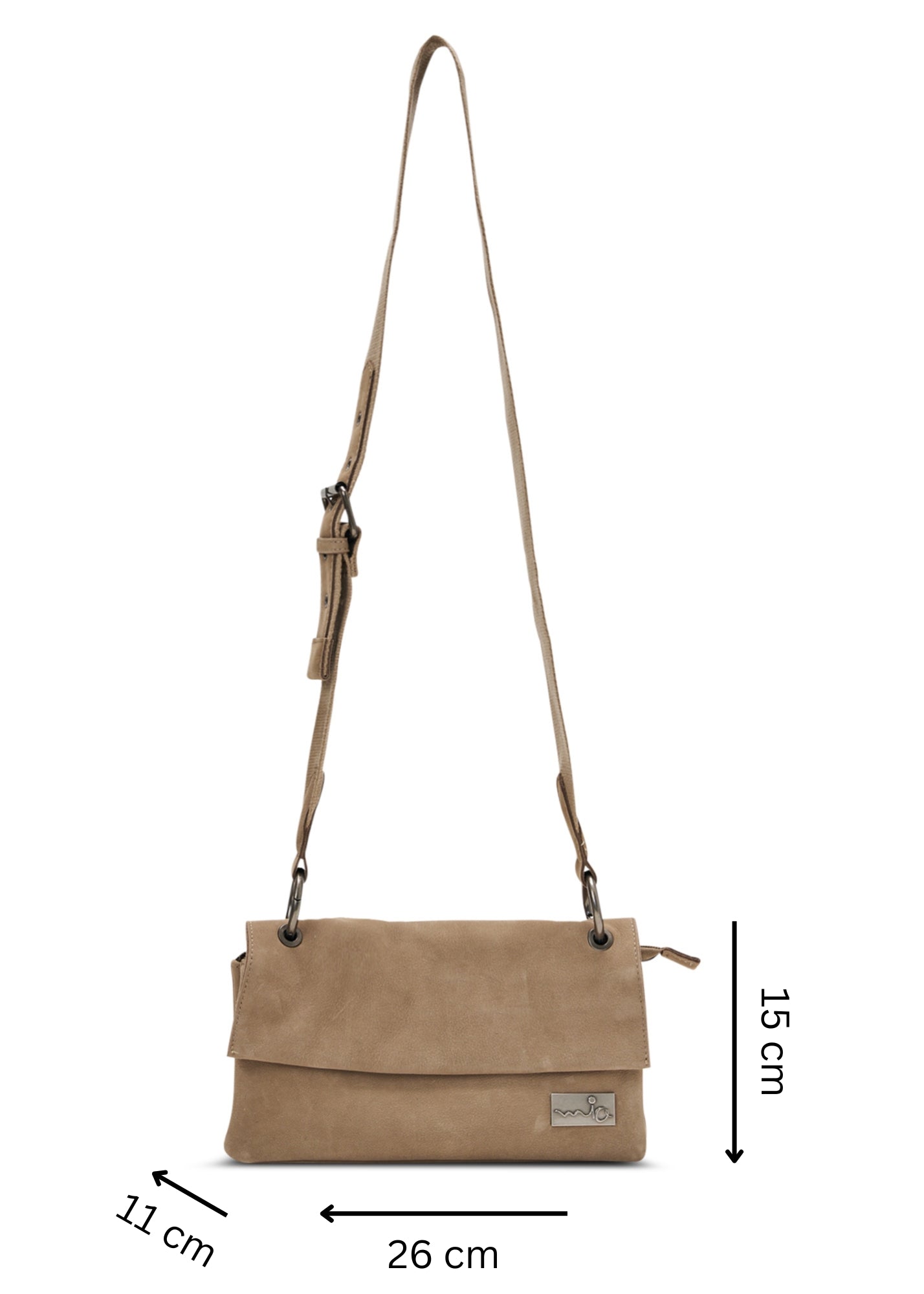Leather envelope evening bag and beige straps