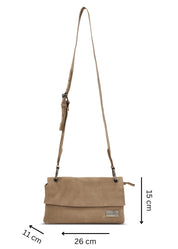 Leather envelope evening bag and beige straps