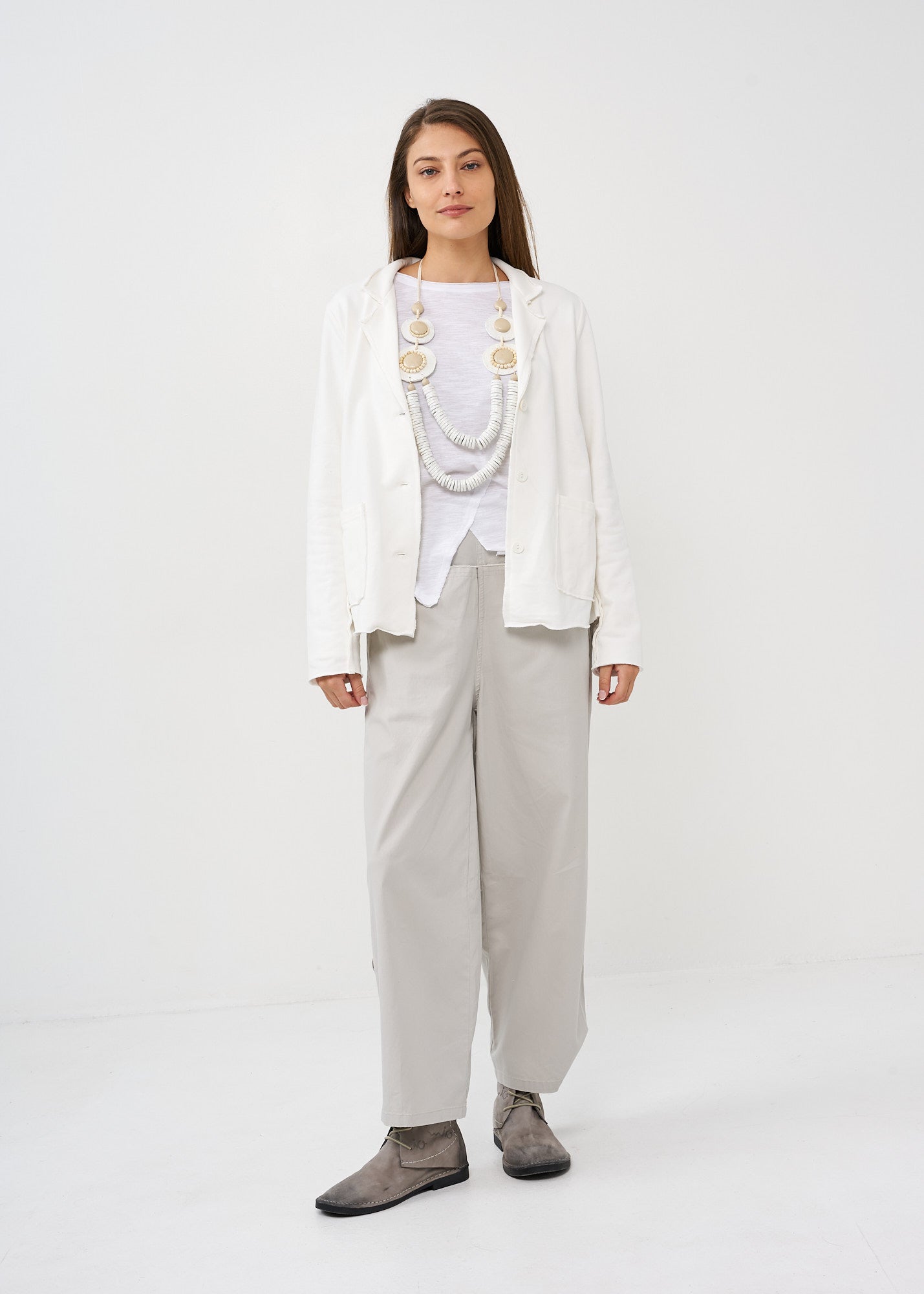 White outer stitching blazer