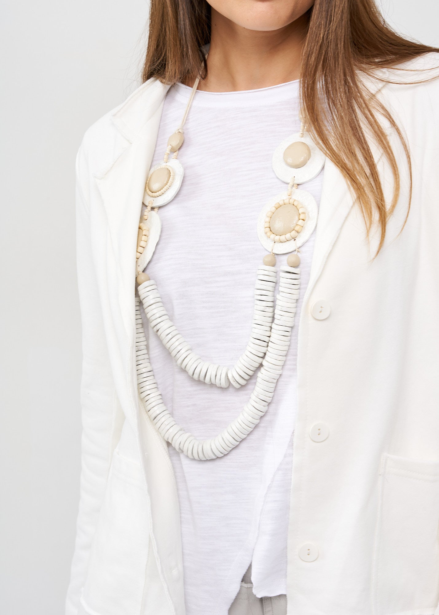 White outer stitching blazer
