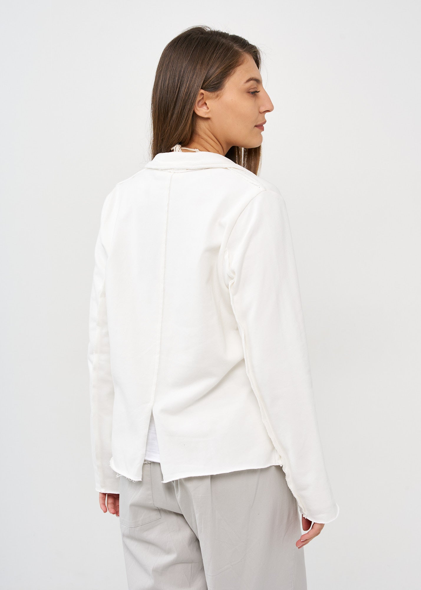 White outer stitching blazer