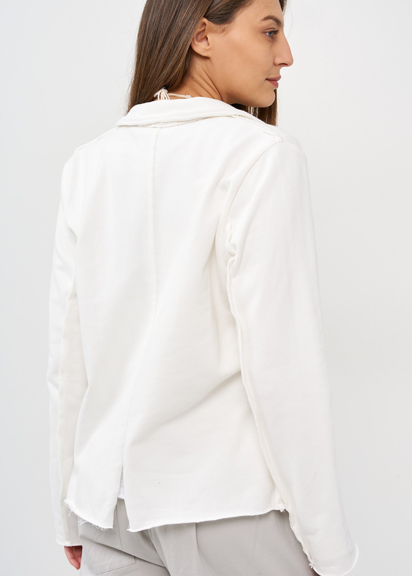 White outer stitching blazer