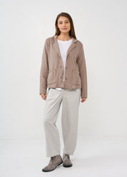 Brown outer stitching blazer