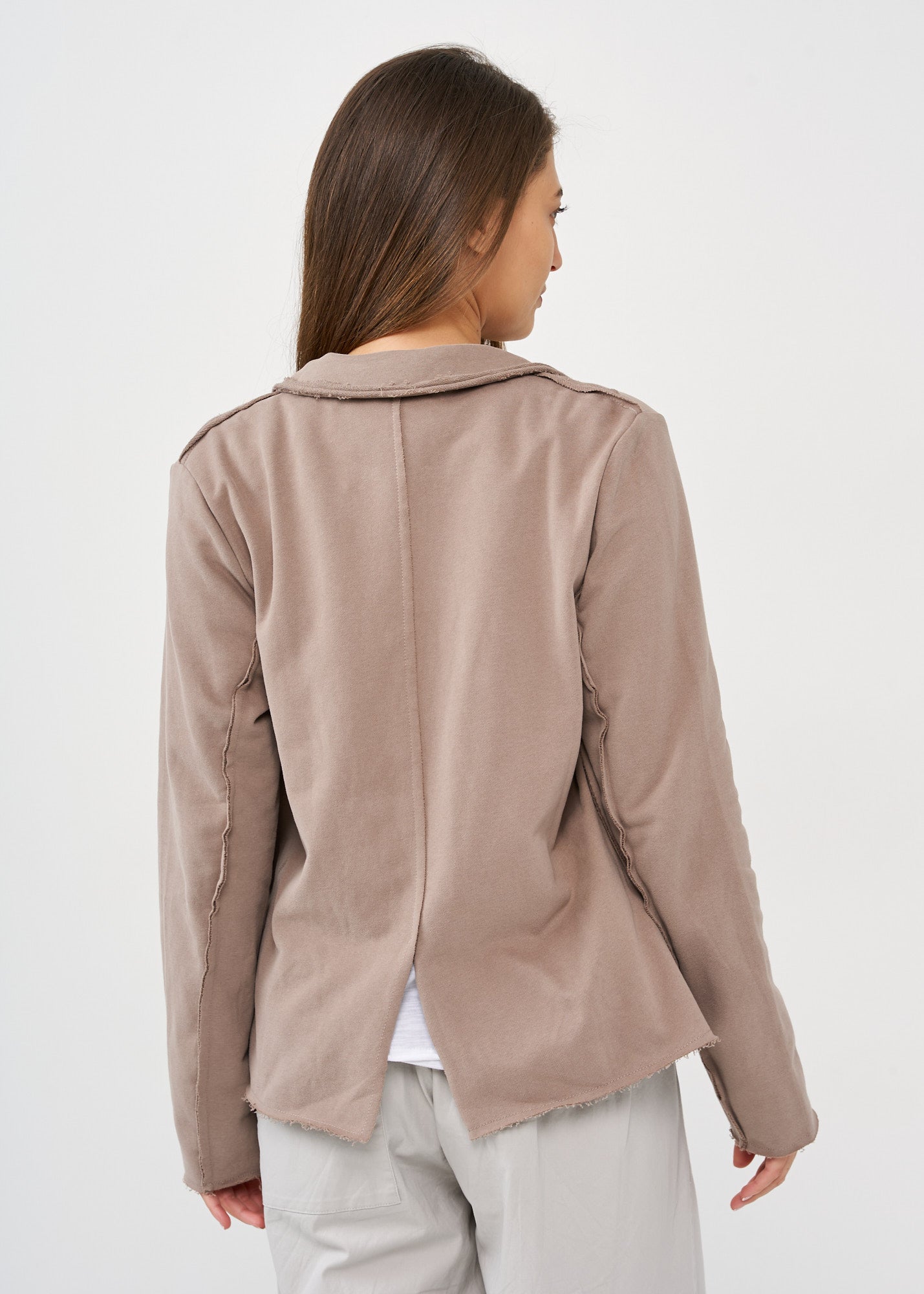 Brown outer stitching blazer