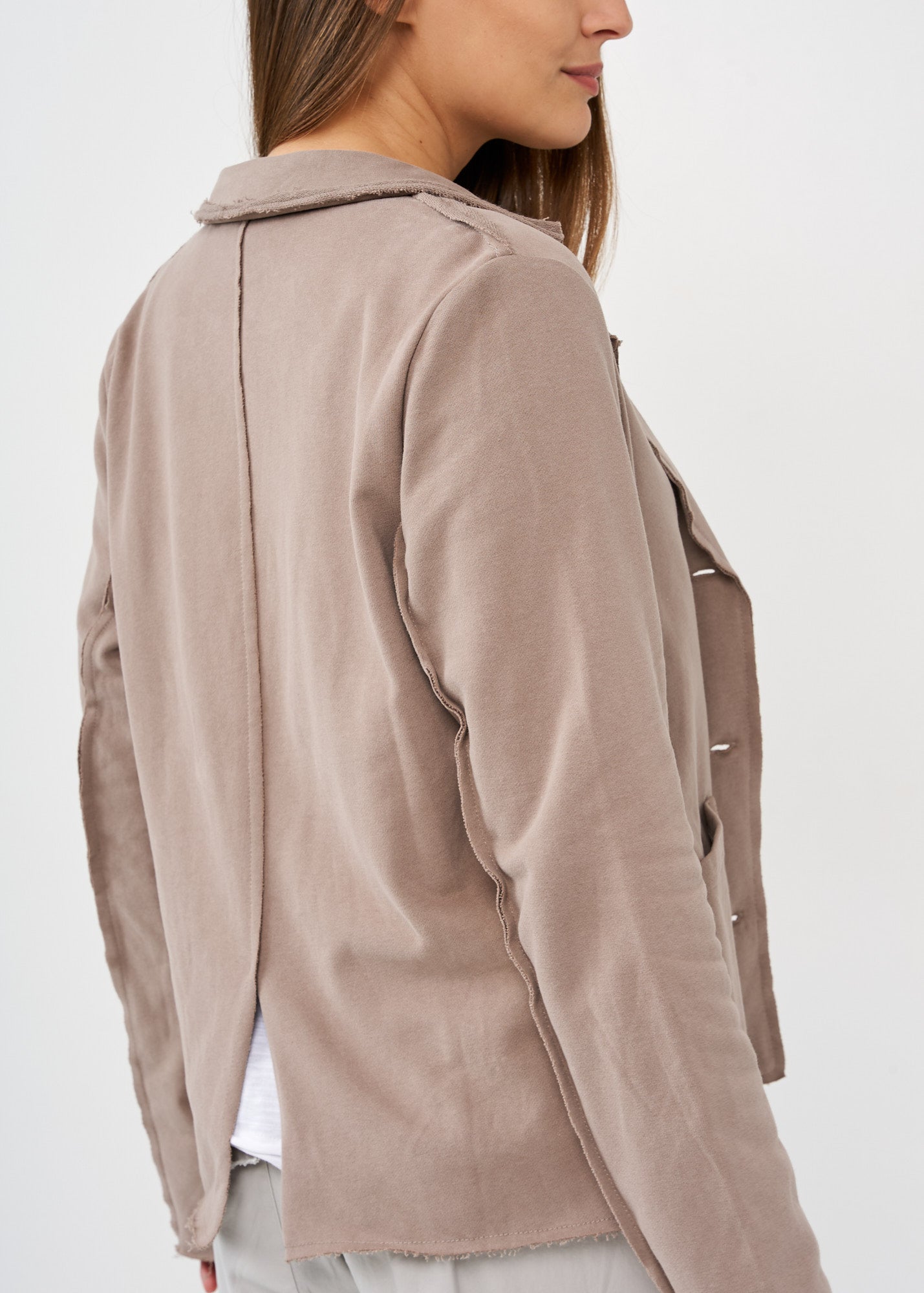 Brown outer stitching blazer