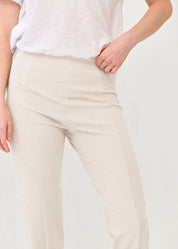 Pants with Lycra, elastic, and internal drawstring, stone