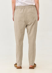 Pants seam in the middle and a brown patch