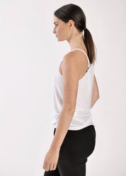 White thin knit tank top