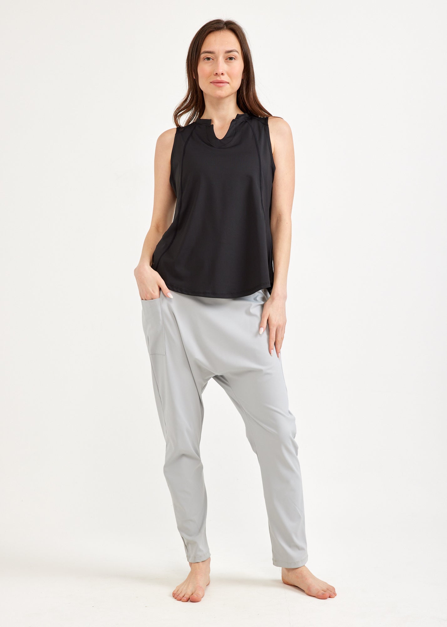 Black mesh training tank top