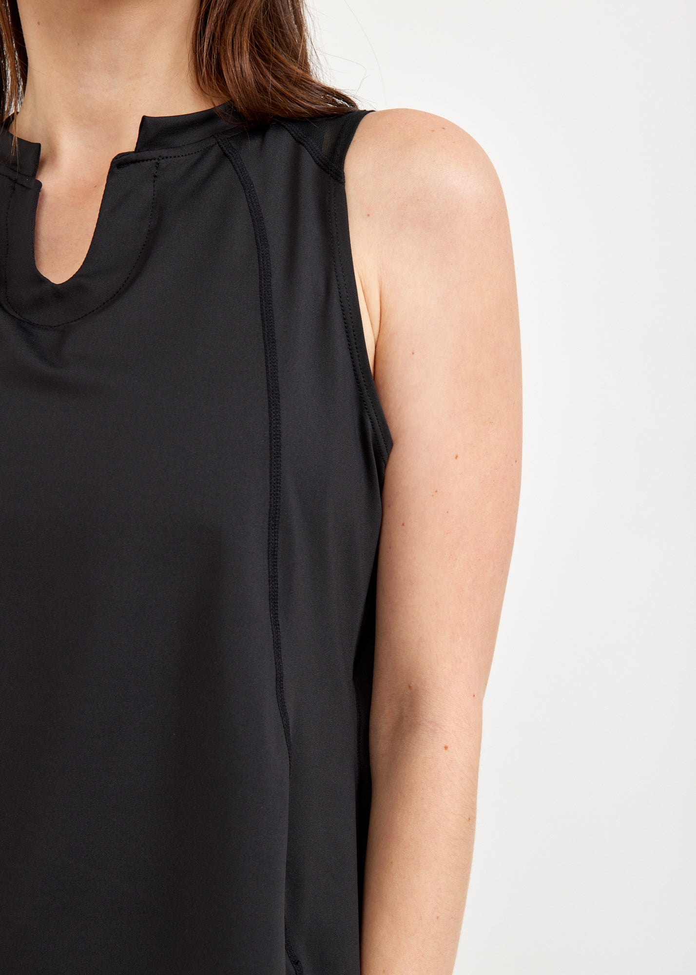 Black mesh training tank top