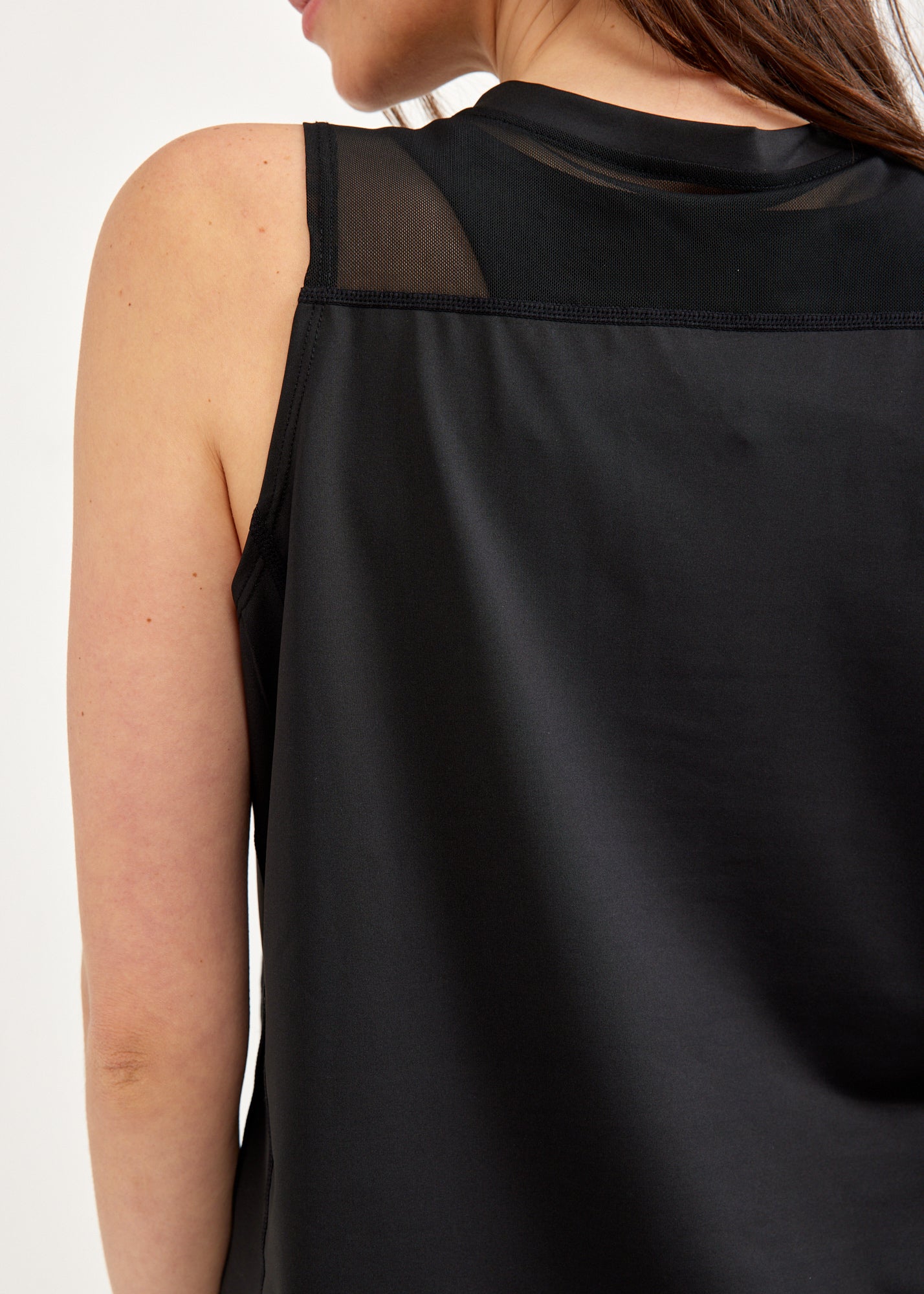 Black mesh training tank top